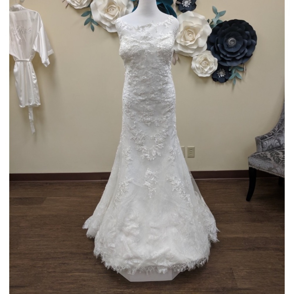 28w Wedding Dress Ivory Lace Fit Flare Gown Street 24w 26w Bridal Plus Size
